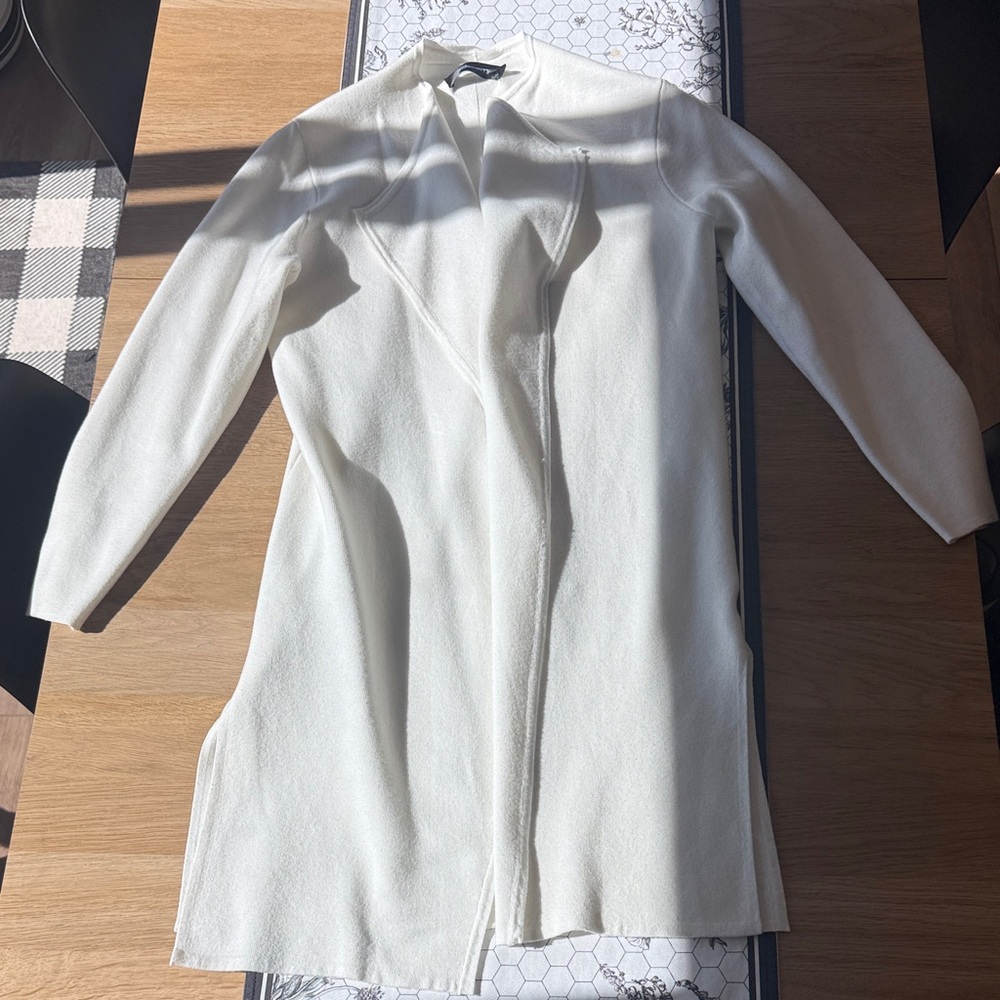 Elegant White Women's Coatigan